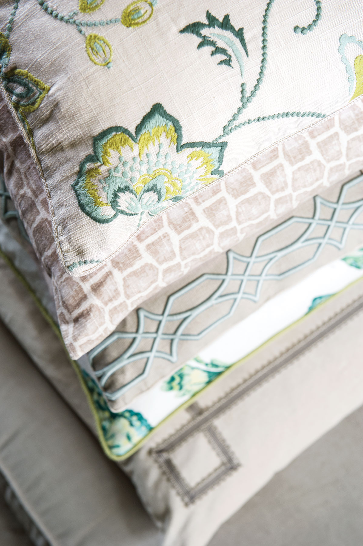 Charlotte Moss Fabricut patterns on pillows