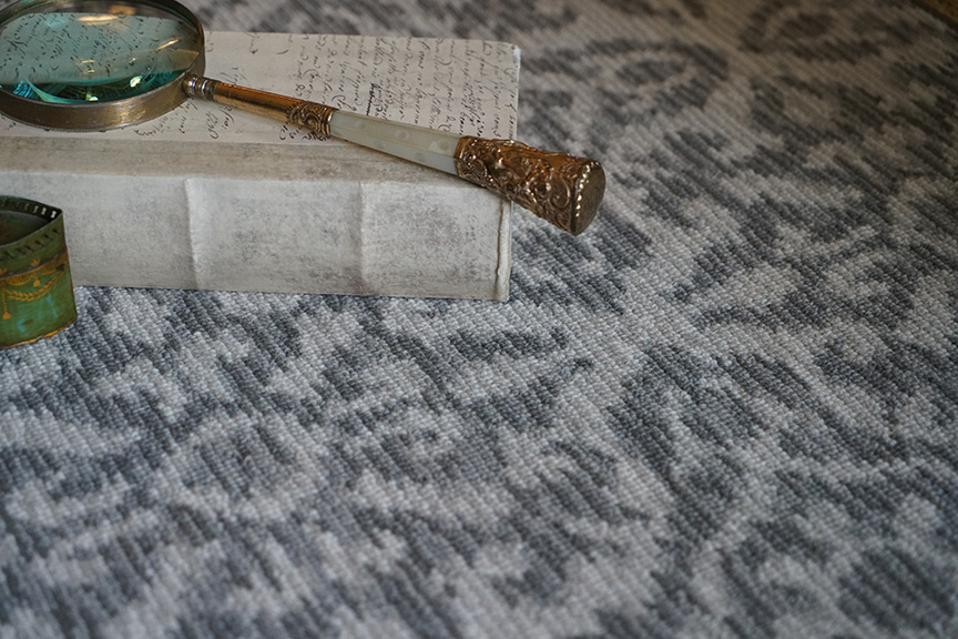 Carpet and magnifying glass: Charlotte Moss for Stark Carpet