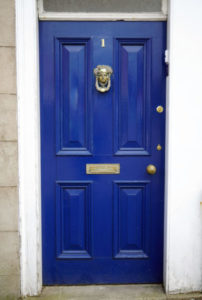Blue and White: blue door