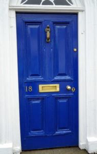 Blue and White: blue door