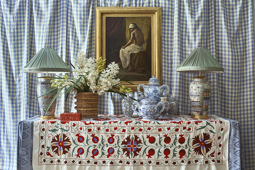 Table and framed painting: The Inspiration Behind Charlotte’s Kips Bay Room