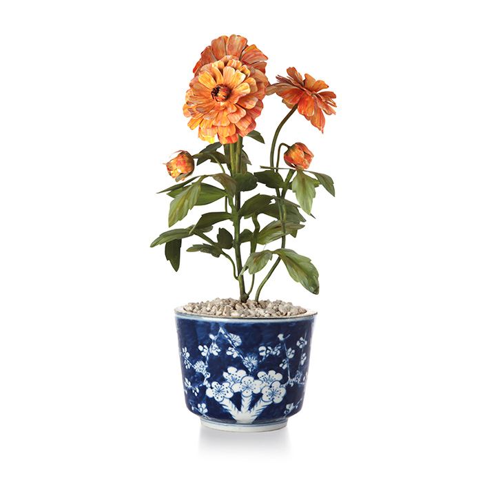 A marigold pot from Flowers of the Month, a Charlotte Moss and Tommy Mitchell collaboration