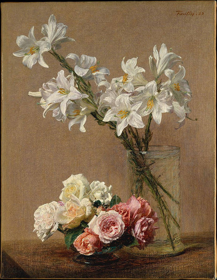 Henri Fantin Latour Roses & Lilies